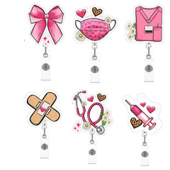 Acrylic PVC Cute Healthcare Retractable Badge