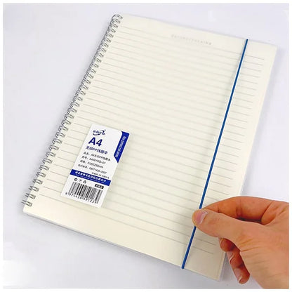 A4 Large Size Spiral Notebood with Elastic Closure