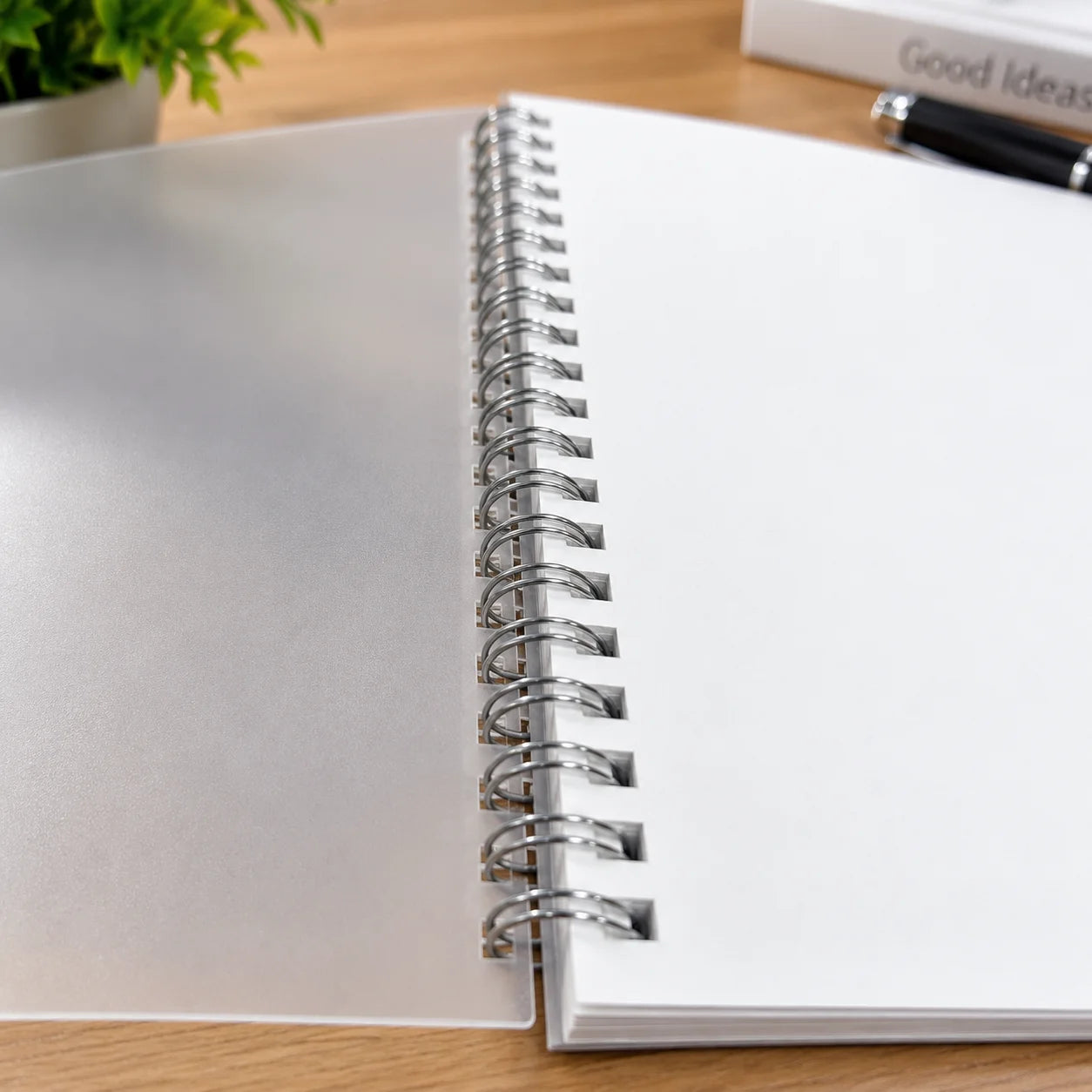 A5 Transparent Cover Blank Spiral Notebook