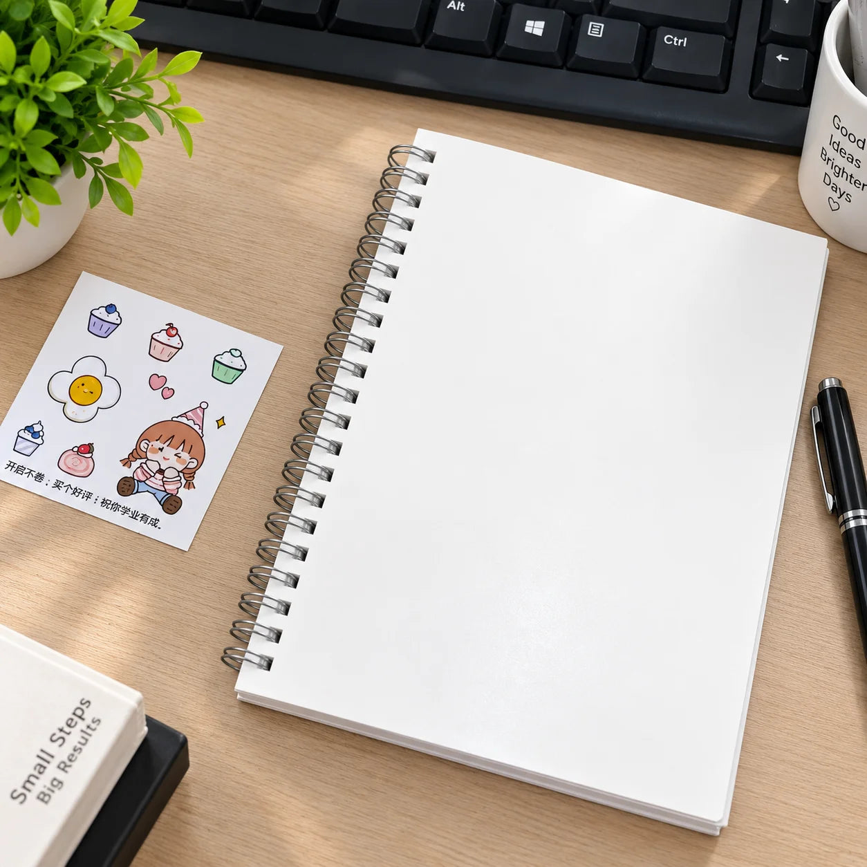 A5 Transparent Cover Blank Spiral Notebook