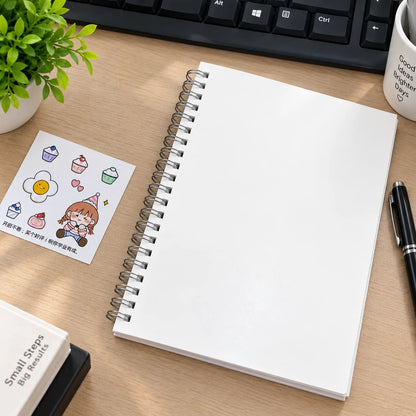 A5 Transparent Cover Blank Spiral Notebook