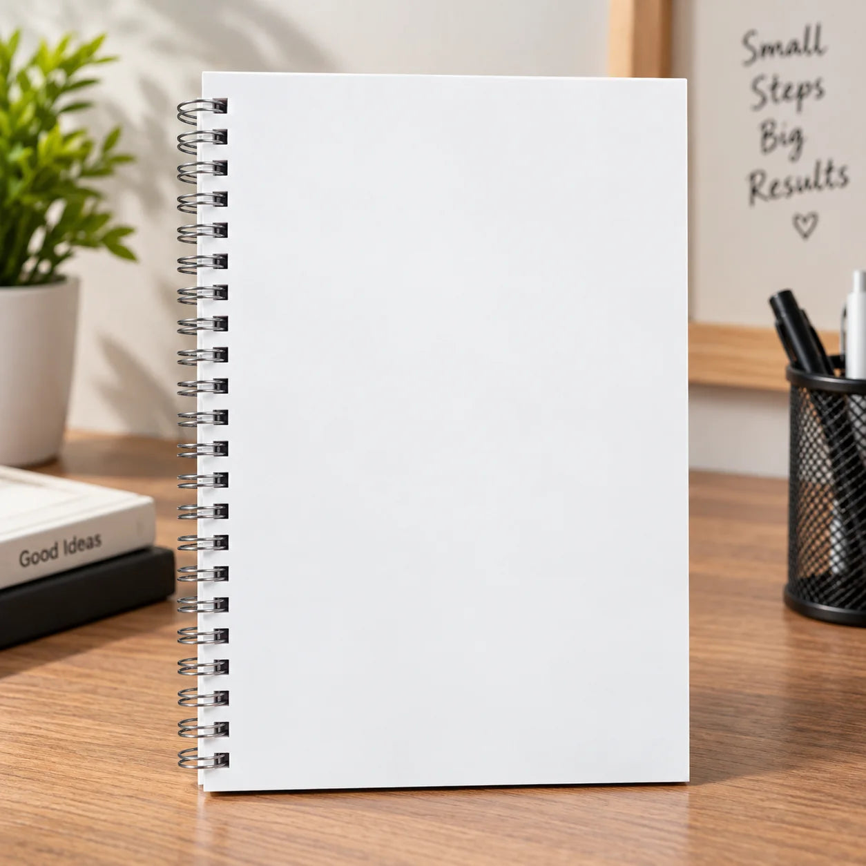 A5 Transparent Cover Blank Spiral Notebook