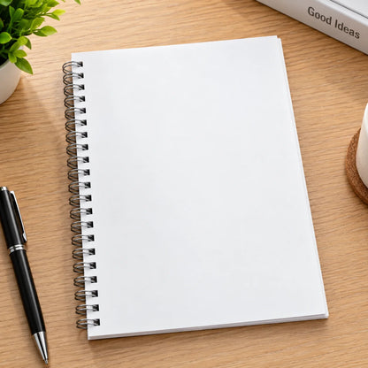 A5 Transparent Cover Blank Spiral Notebook