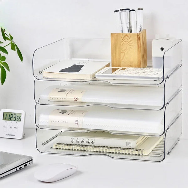 Stackable Desktop File and Stationery Organizer storage box