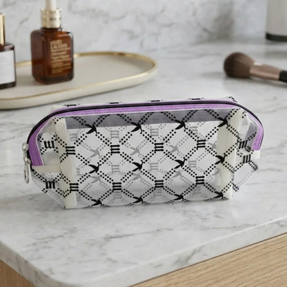 Embroidered Mesh Multi Use Storage Pouch