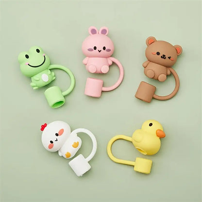 Cute Animal Shaped Silicon Straw Dust Cover