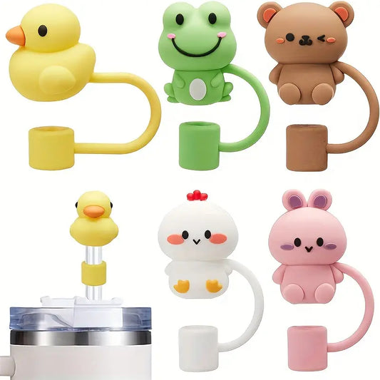 Cute Animal Shaped Silicon Straw Dust Cover