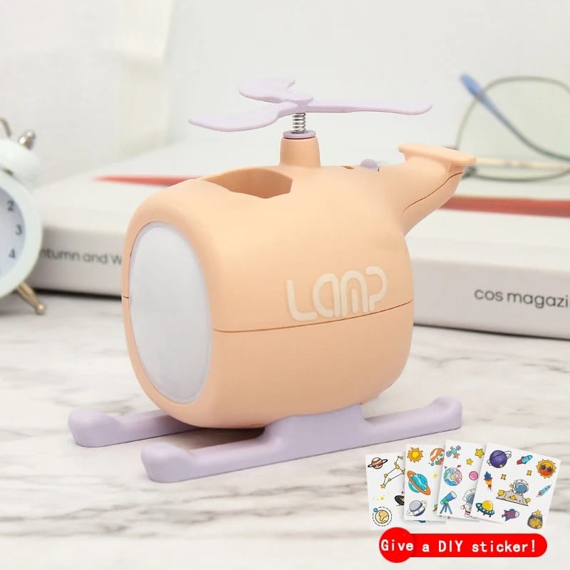 Helicopter Shape Desk Lamp With Pen Holder