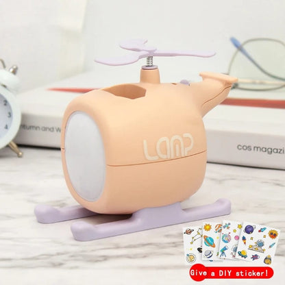 Helicopter Shape Desk Lamp With Pen Holder