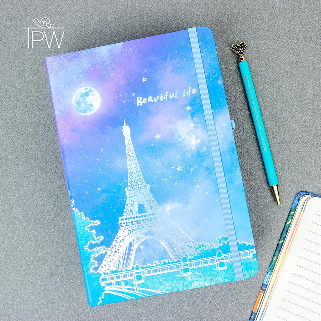 Glitter Starry Night Spiral Notebook