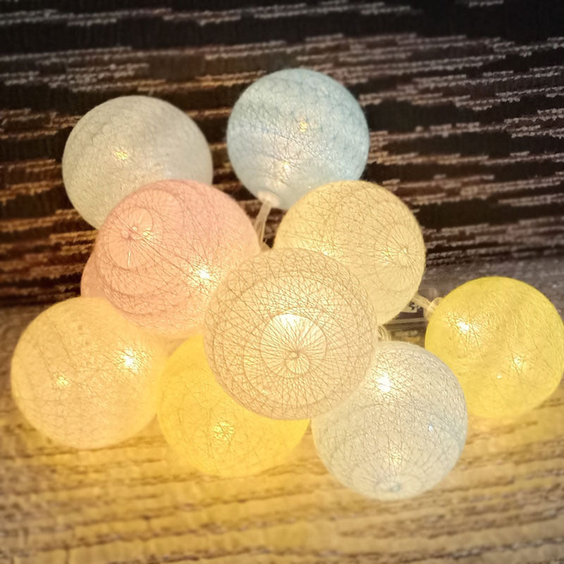 Thread Cotton Ball String Decorative Lights