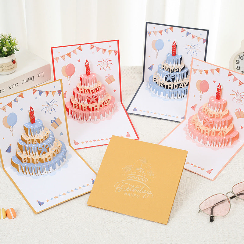 Foldable 3D Birthday Greeting Cards