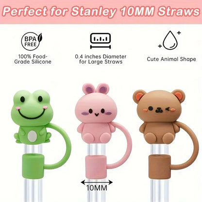 Cute Animal Shaped Silicon Straw Dust Cover