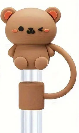 Cute Animal Shaped Silicon Straw Dust Cover