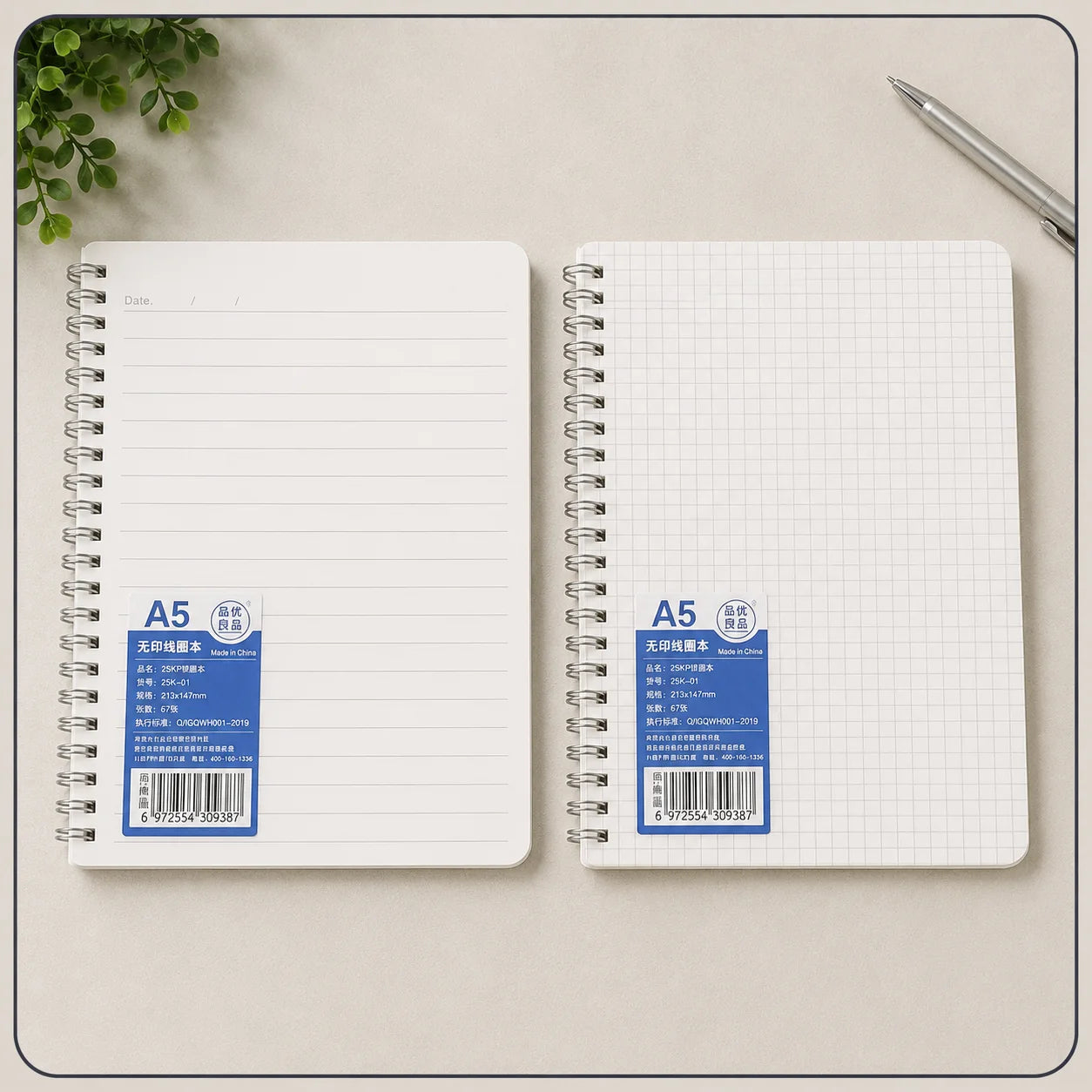 PP Transparent Cover A5 Spiral Notebook