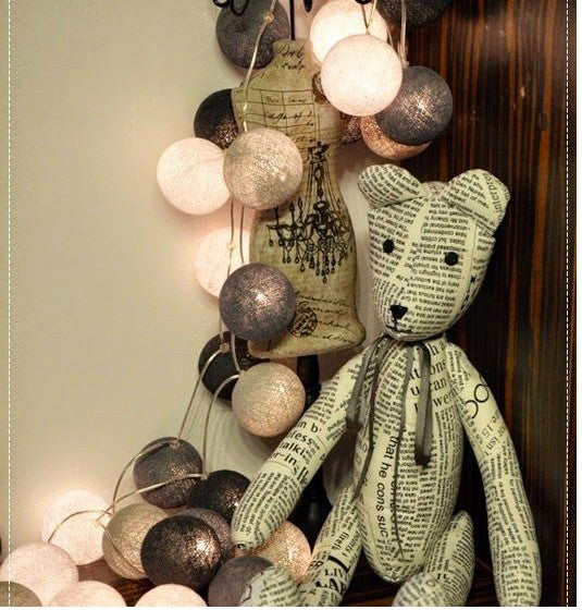 Thread Cotton Ball String Decorative Lights