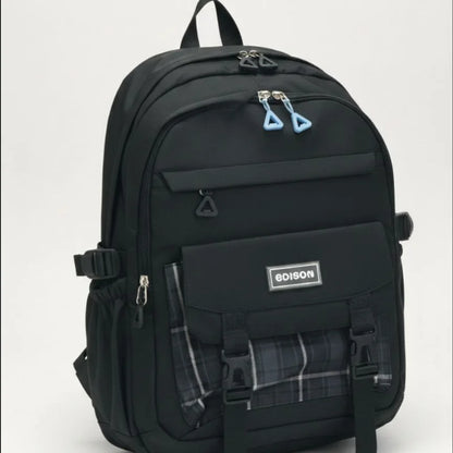 Multiple Compartments Checked Buckle Bag