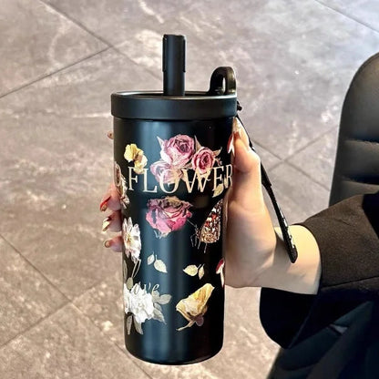 High Value Steel Insulated Rose Series Sipper Bottle