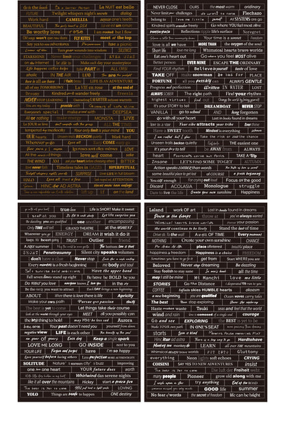 Retro English Text Stickers