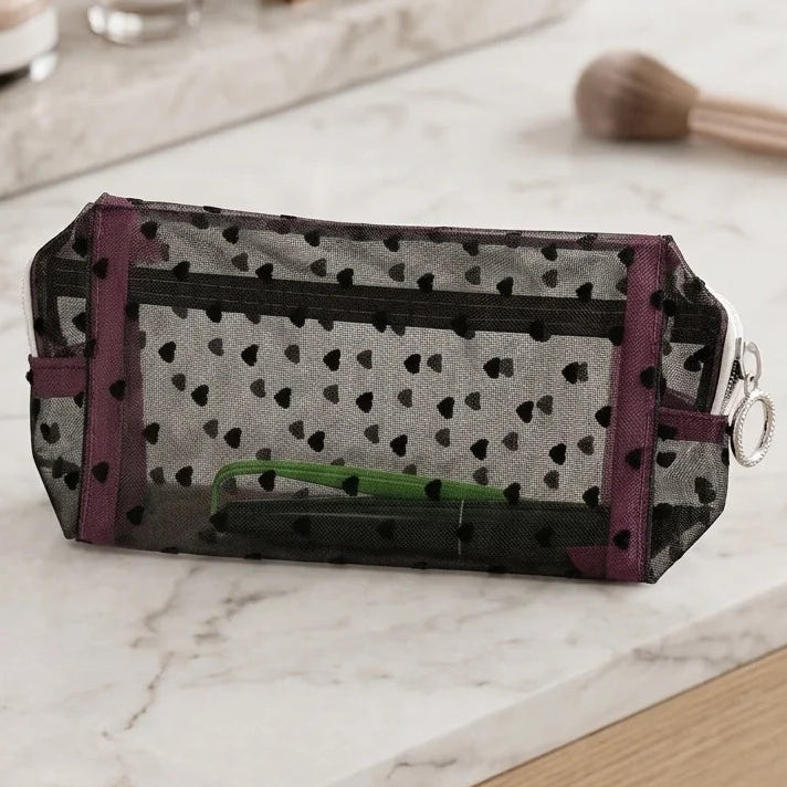Embroidered Mesh Multi Use Storage Pouch