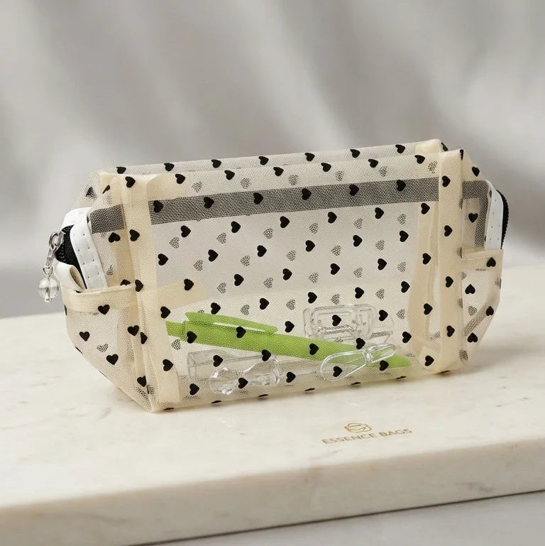 Embroidered Mesh Multi Use Storage Pouch