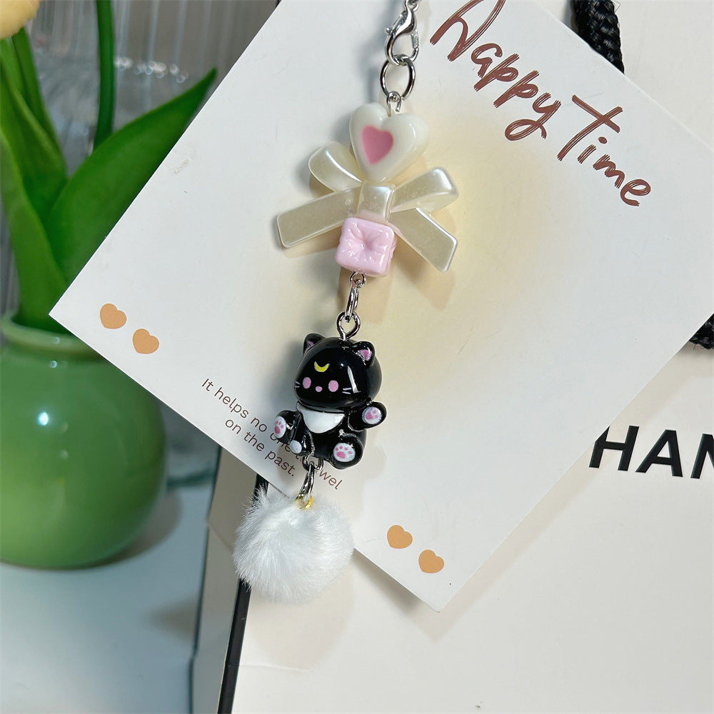 Hello Kitty Fur Ball Beaded Pendant