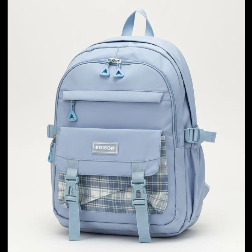 Multiple Compartments Checked Buckle Bag