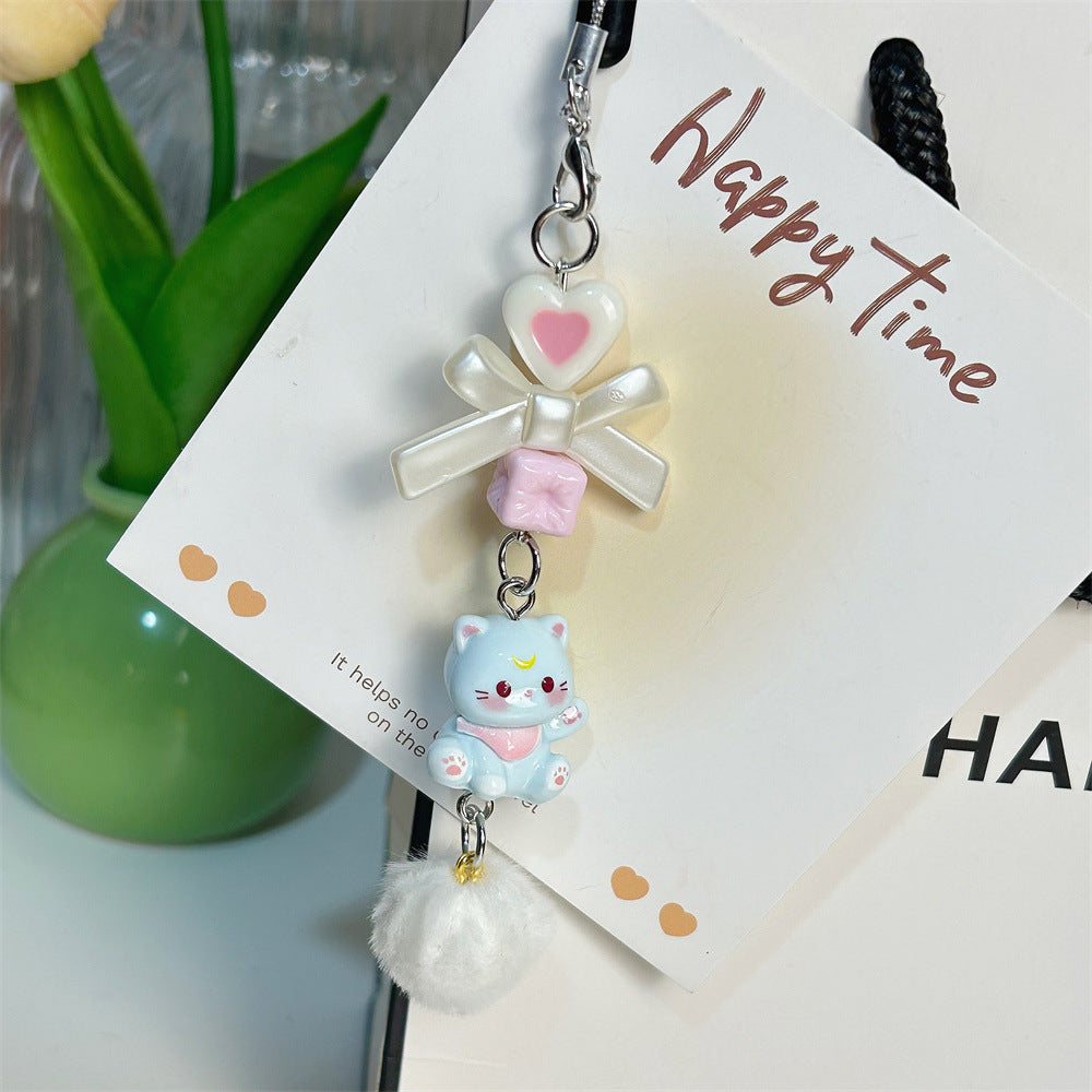 Hello Kitty Fur Ball Beaded Pendant