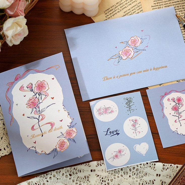 3D Rose Greeting Cards