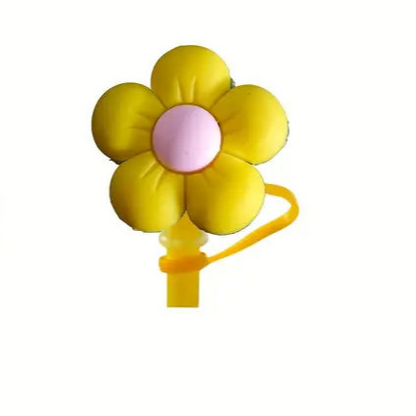 Sunflower Shapes Silicon Straw Dust Cover