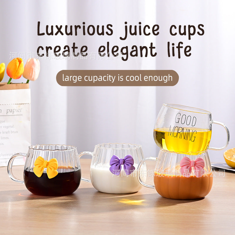 Bow Glass Cup with Handle