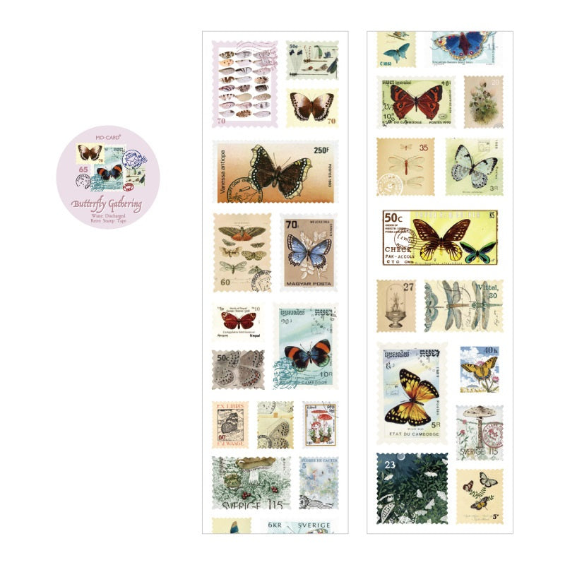 Post Office Series Retro Stamp Stickers Roll