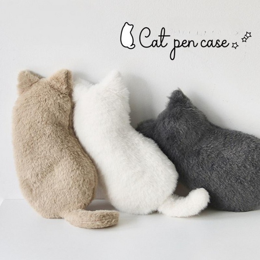 Stuffed Cat Plush Cat Shape Pencil Case