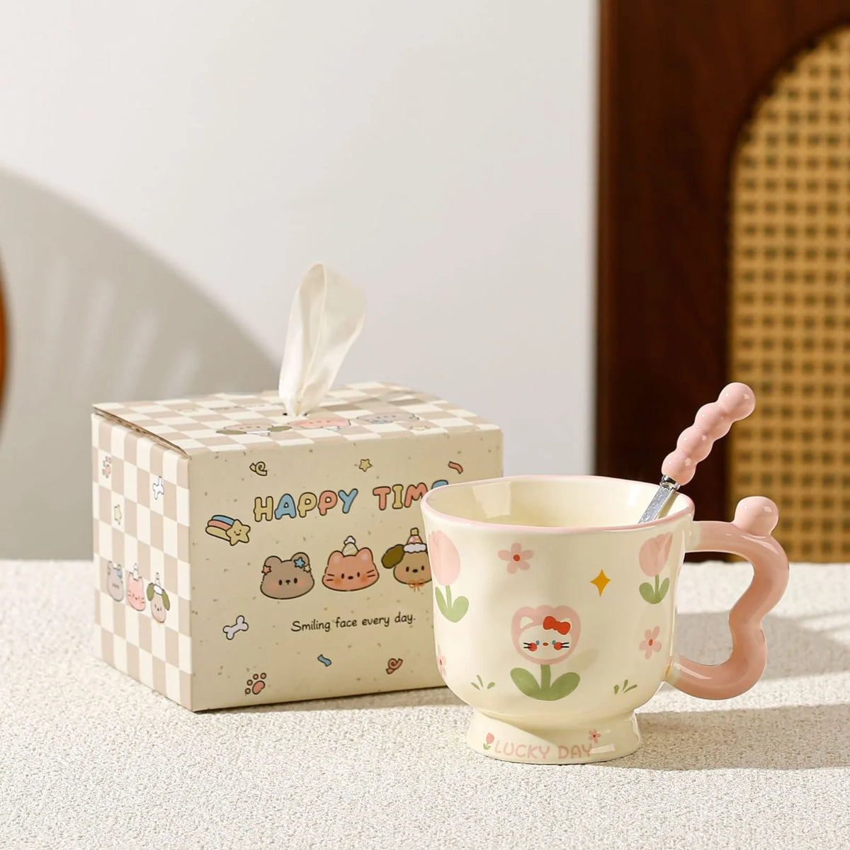 Tulip n Cat Ceramic Mug