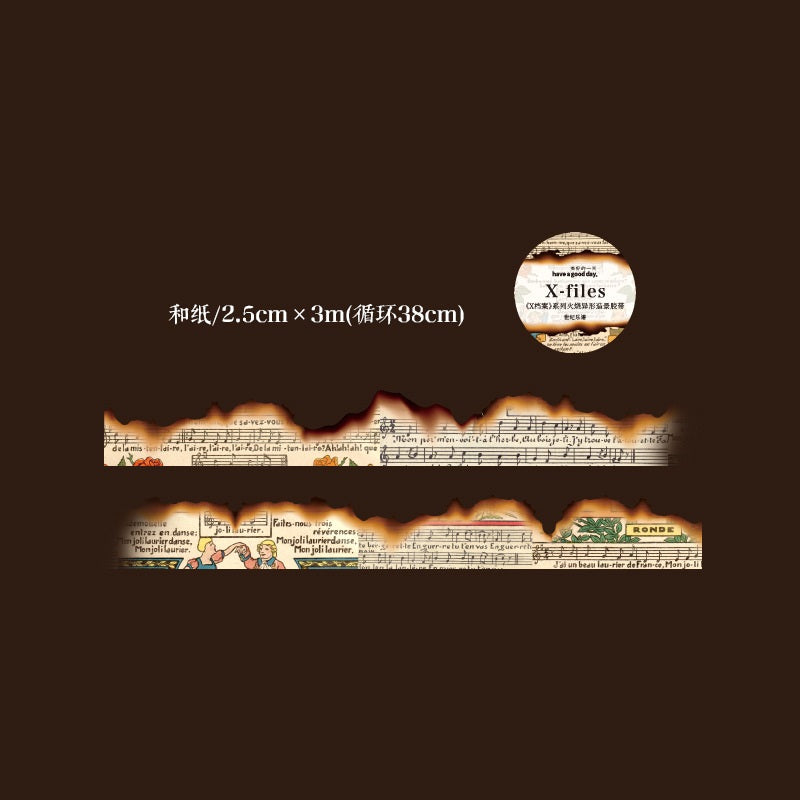 Retro Burnt Corners Washi Sticker Tape