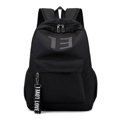 Black Luminous Logo Canvas Backpack Bag