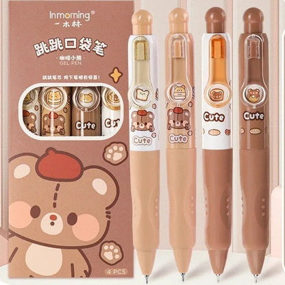 Coffee Bear Retractable Gel Pen set