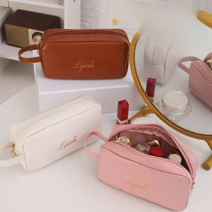 Elegant Soft Pu Leather Makeup Pouch