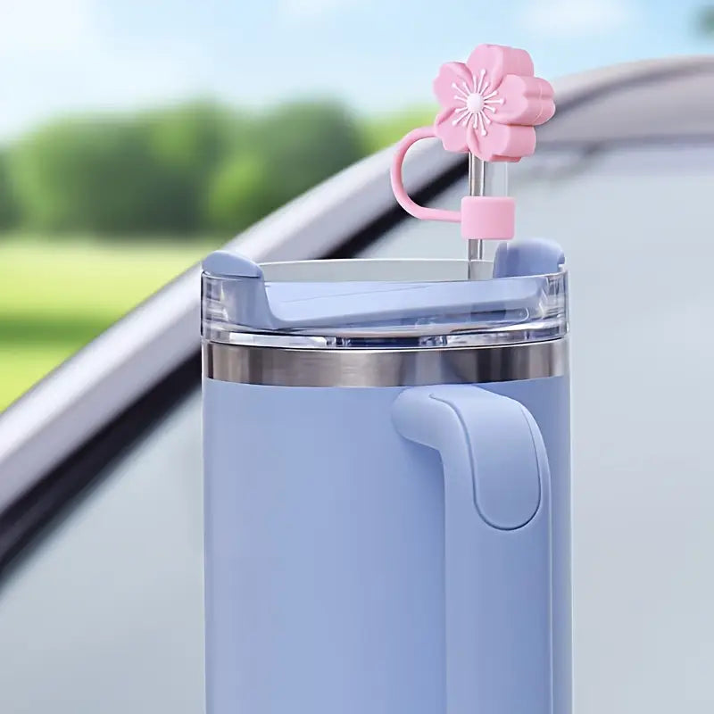 Flower Shaped Straw Tip Covers For Tumbler