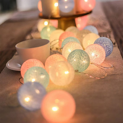 Thread Cotton Ball String Decorative Lights