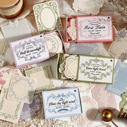 Warm Reminiscence Embossed Box Stickers