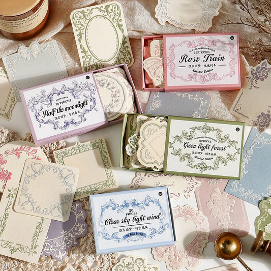 Warm Reminiscence Embossed Box Stickers