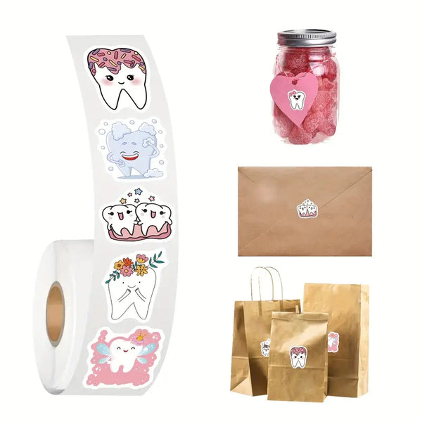 Dental & Teeth Stickers Roll