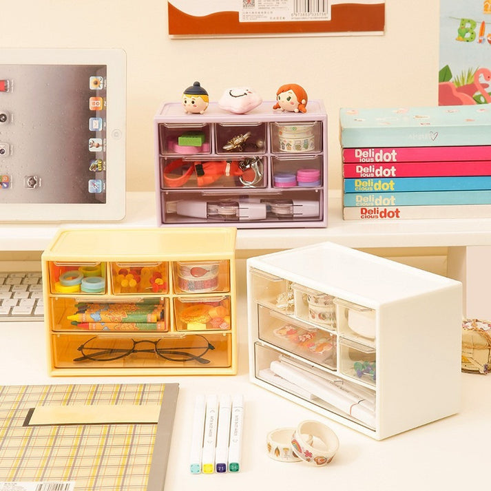 6-grid Mini Desktop Drawer Storage Box – thepaperworm