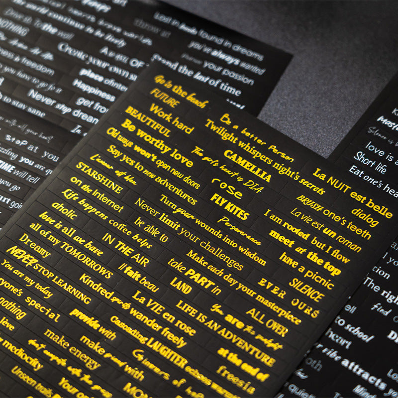 Retro English Text Stickers