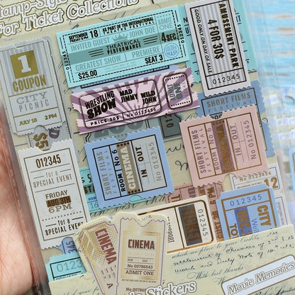 Ticket Collection Stamp Style Stickers
