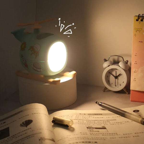 Helicopter Shape Desk Lamp With Pen Holder