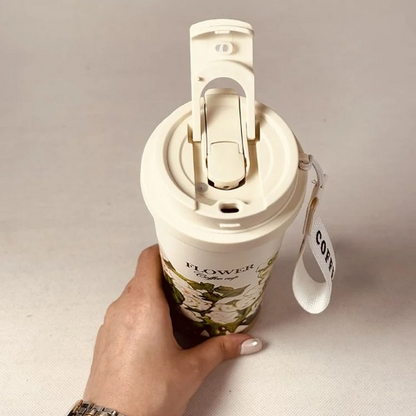Steel Insulated Flower Coffee Cup