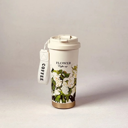 Steel Insulated Flower Coffee Cup