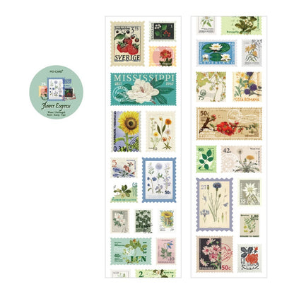 Post Office Series Retro Stamp Stickers Roll